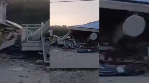 Reportan derrumbes por terremoto de 7.7 en Indonesia