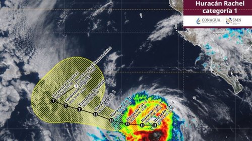 Anuncian trayectoria en bucle de huracán Rachel
