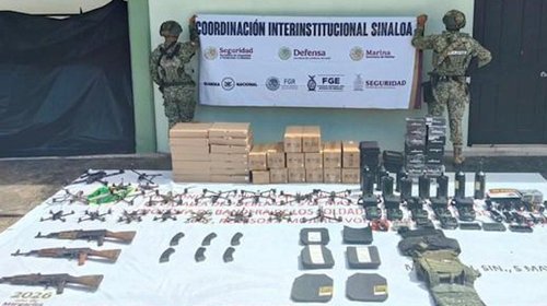 Decomisan explosivos, armas y drones en Mazatlán