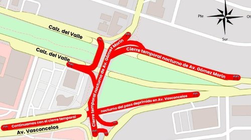 Anuncian cierres nocturnos en la avenida Gómez Morín 