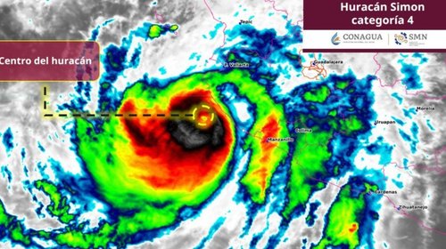 Huracán 'Simon' categoría cuatro provoca olas de 10 metros 