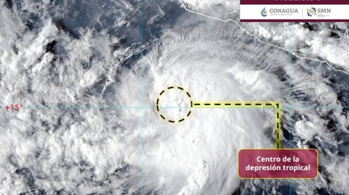 Avanza depresión tropical Diecisiete-E frente al Pacífico