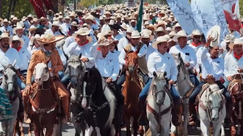 Américo Villarreal encabeza Cabalgata de la Unidad