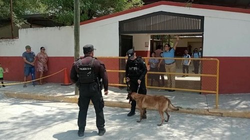 Refuerzan seguridad en escuelas de Tamaulipas con binomios K-9