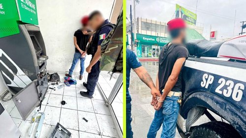 Capturan a hombre cuando destrozaba cajero en Monclova
