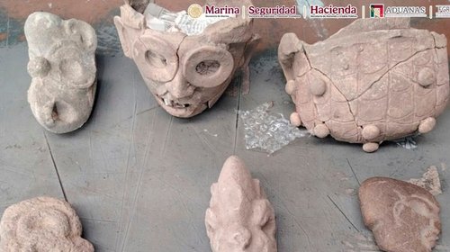 Aseguran en AICM piezas arqueológicas con destino a Gran Bretaña