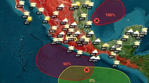 Alertan por formación de dos ciclones tropicales en México