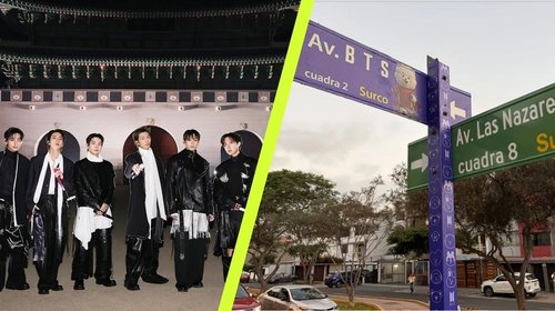 Bautizan calle como BTS y pintan de morado un arco en Lima