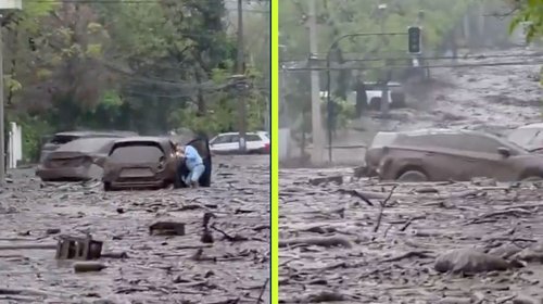 Avalancha de lodo arrastra autos en Chile; reportan seis heridos