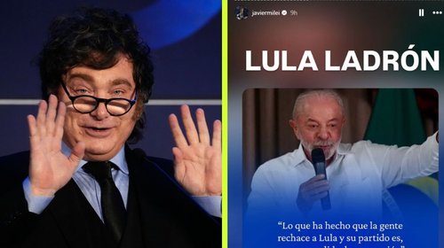 Milei vuelve a llamar 'ladrón' a Lula de Silva