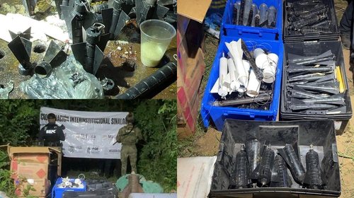 Hallan 300 artefactos junto a 300 kilos de explosivos en Sinaloa