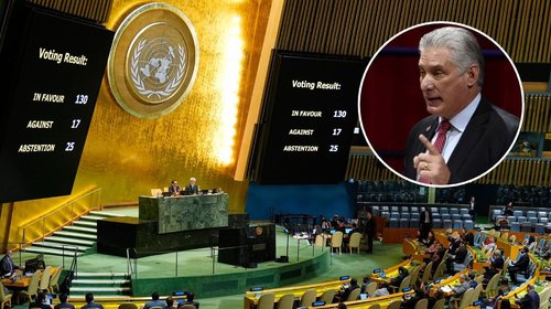 ONU aprueba fin del embargo de EUA sobre Cuba; Díaz-Canel celebra