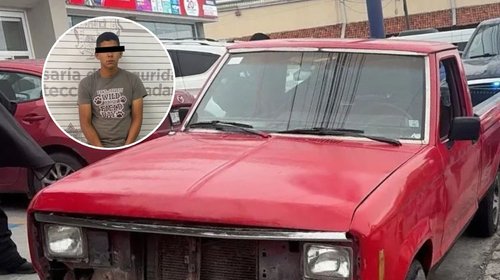 Detienen a joven con camioneta robada en col. Conquistadores