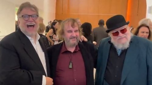 Guillermo del Toro, George R.R. Martin, en el Museo Lucas de Arte